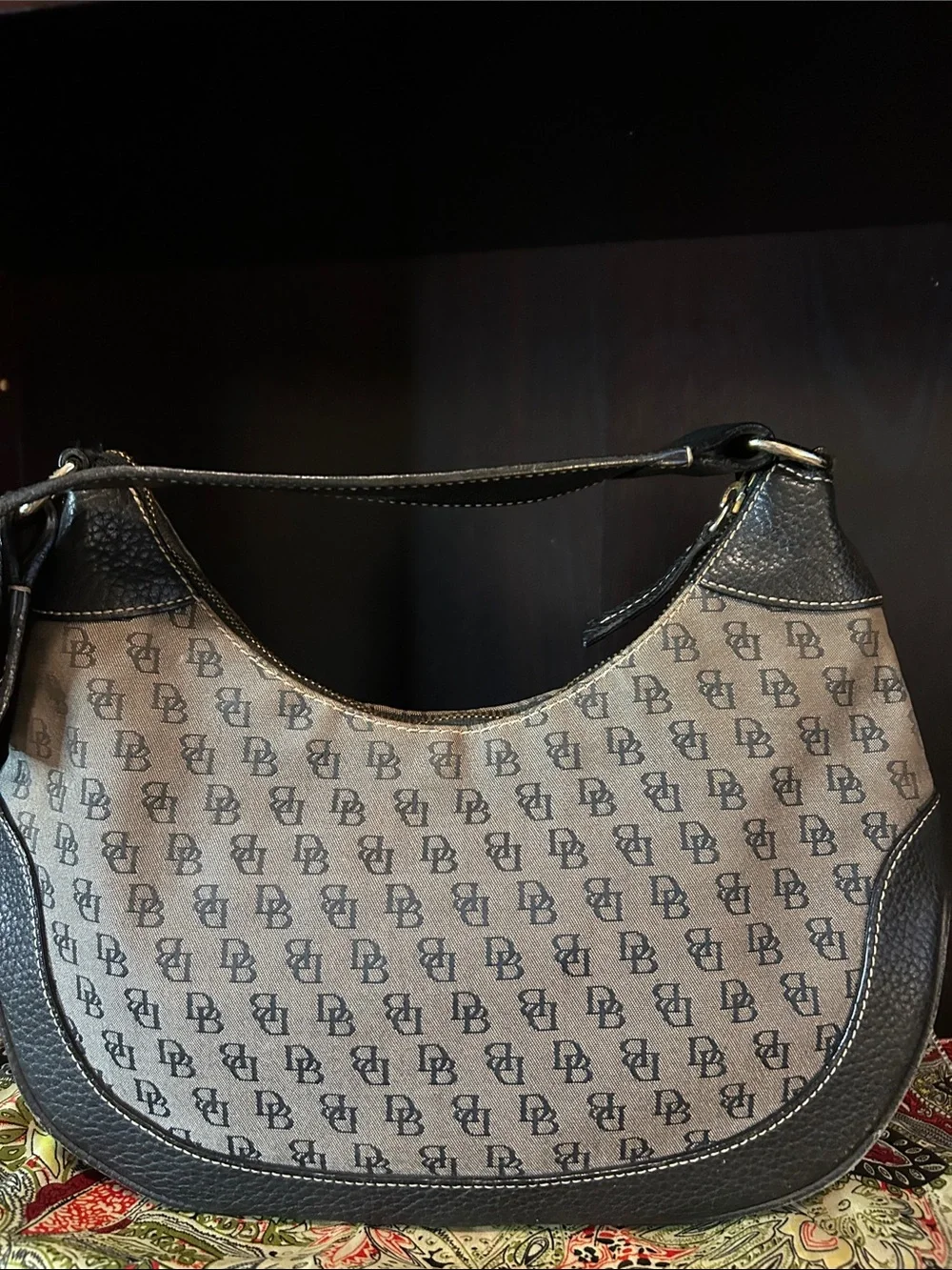 Dooney & Bourke Gray Monogram Hobo Bag